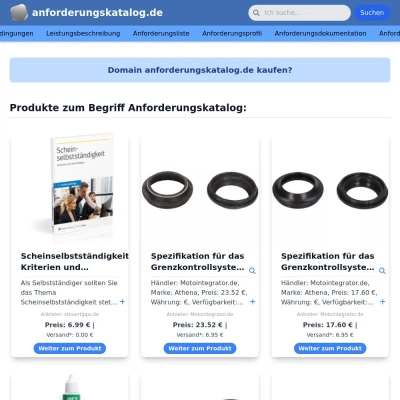 Screenshot anforderungskatalog.de