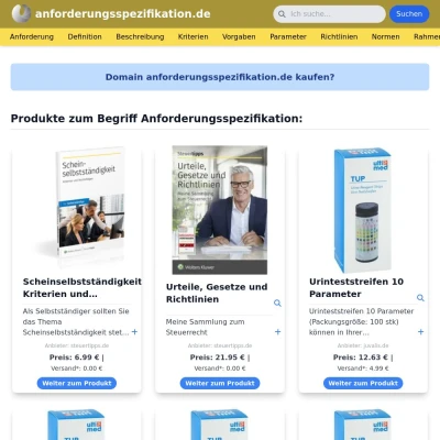 Screenshot anforderungsspezifikation.de