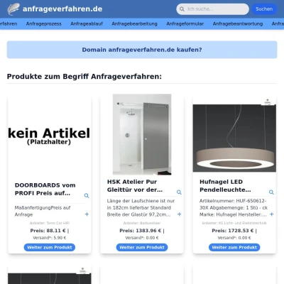 Screenshot anfrageverfahren.de