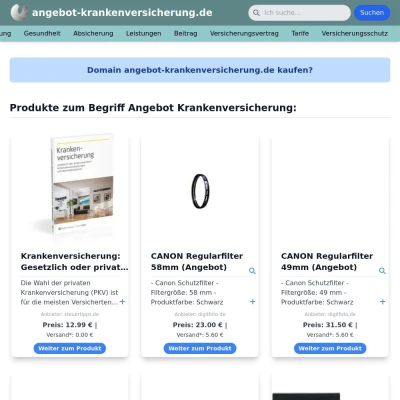 Screenshot angebot-krankenversicherung.de