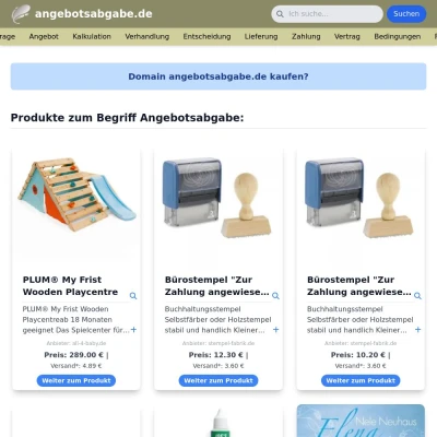 Screenshot angebotsabgabe.de