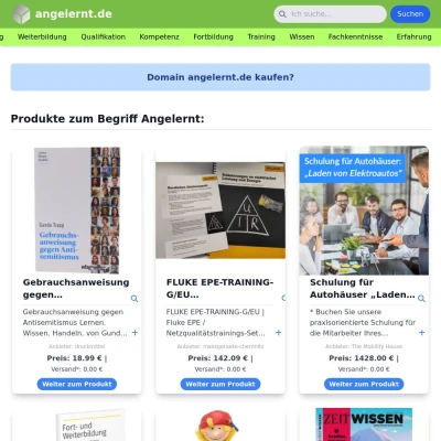 Screenshot angelernt.de