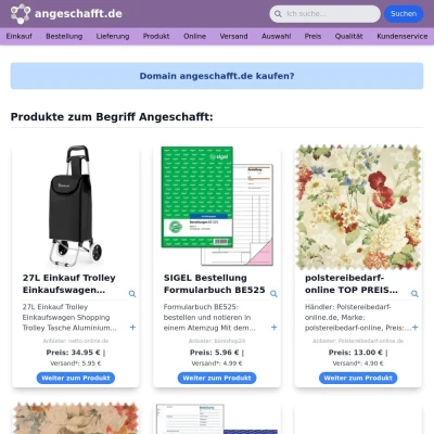 Screenshot angeschafft.de