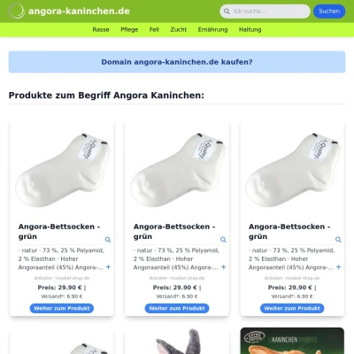 Screenshot angora-kaninchen.de