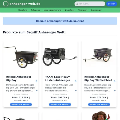 Screenshot anhaenger-welt.de