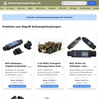 Screenshot anhaengerkuplungen.de