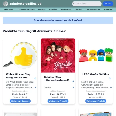 Screenshot animierte-smilies.de