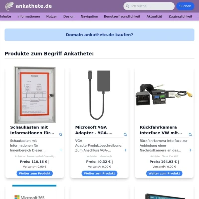 Screenshot ankathete.de