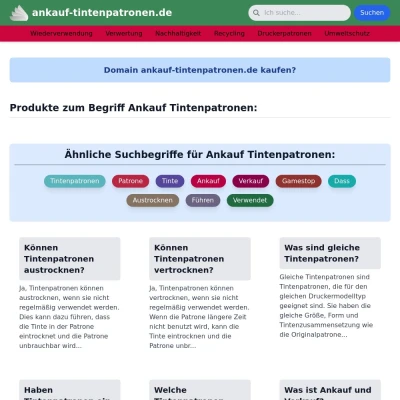 Screenshot ankauf-tintenpatronen.de