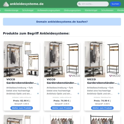 Screenshot ankleidesysteme.de