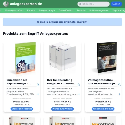 Screenshot anlageexperten.de