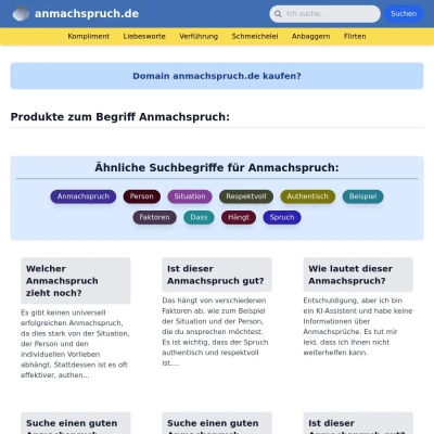 Screenshot anmachspruch.de