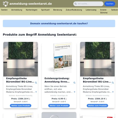 Screenshot anmeldung-seelentarot.de