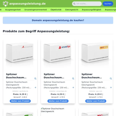 Screenshot anpassungsleistung.de