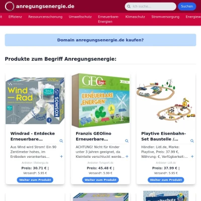 Screenshot anregungsenergie.de