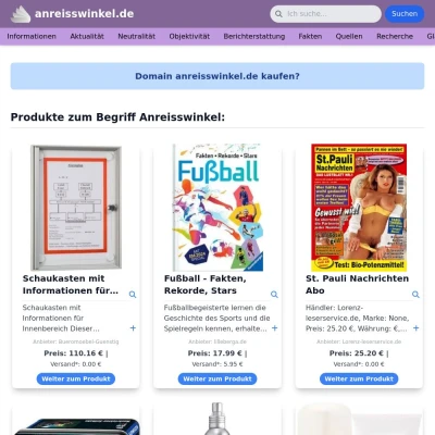 Screenshot anreisswinkel.de