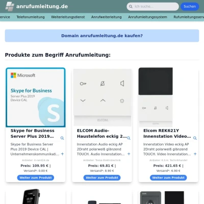 Screenshot anrufumleitung.de