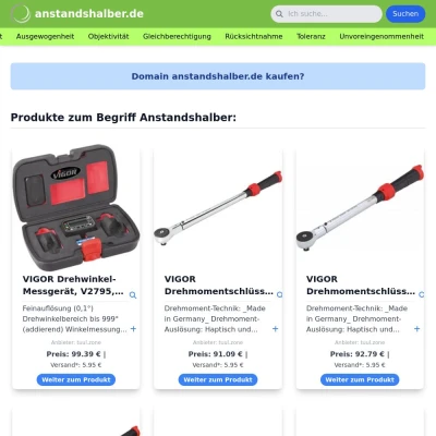 Screenshot anstandshalber.de