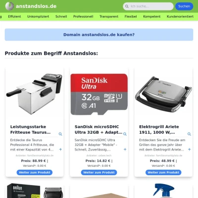 Screenshot anstandslos.de