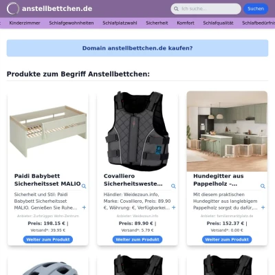 Screenshot anstellbettchen.de