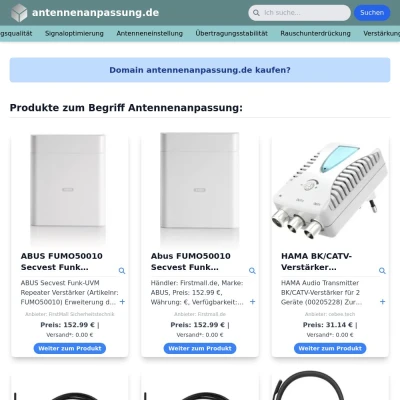 Screenshot antennenanpassung.de