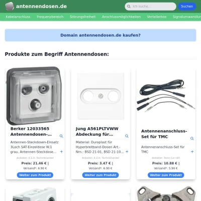 Screenshot antennendosen.de