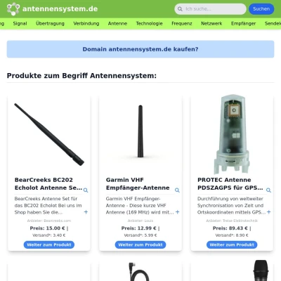 Screenshot antennensystem.de