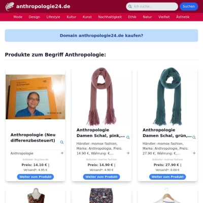 Screenshot anthropologie24.de