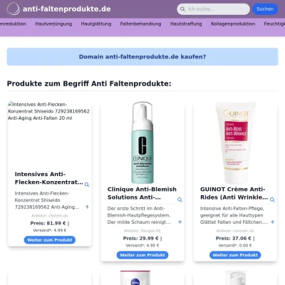 Screenshot anti-faltenprodukte.de