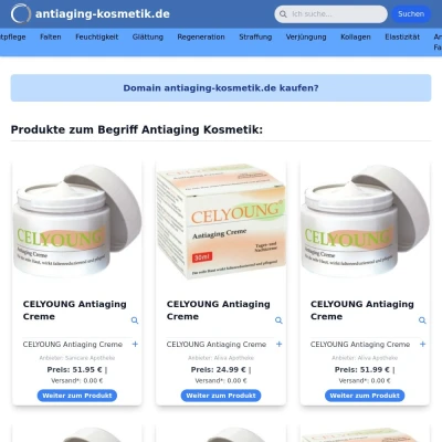 Screenshot antiaging-kosmetik.de