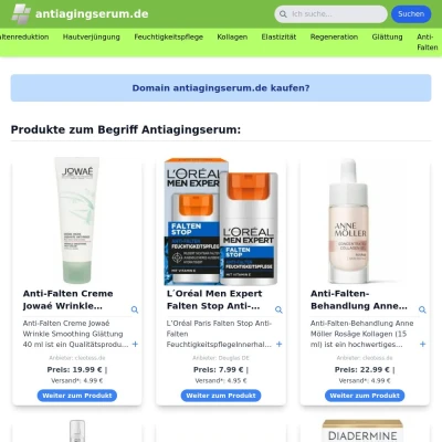 Screenshot antiagingserum.de