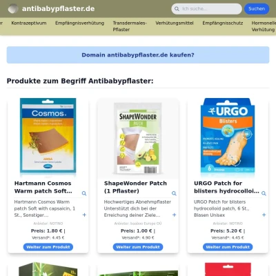 Screenshot antibabypflaster.de