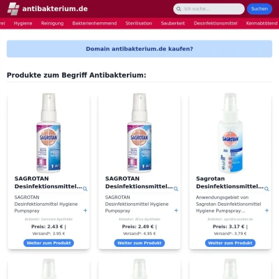 Screenshot antibakterium.de