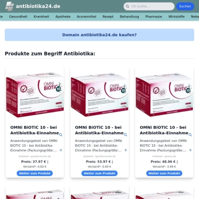 Screenshot antibiotika24.de