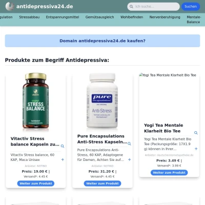 Screenshot antidepressiva24.de