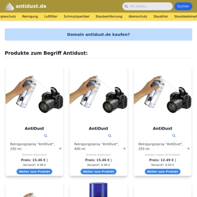 Screenshot antidust.de