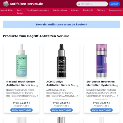 Screenshot antifalten-serum.de