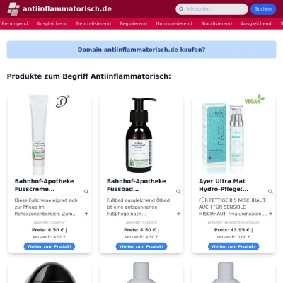 Screenshot antiinflammatorisch.de