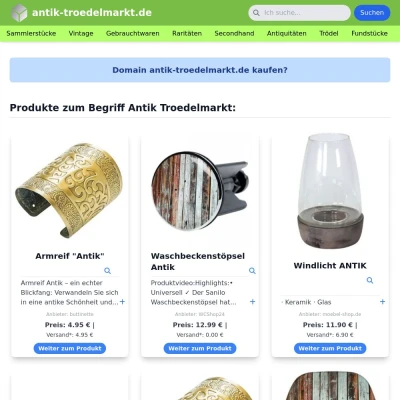 Screenshot antik-troedelmarkt.de