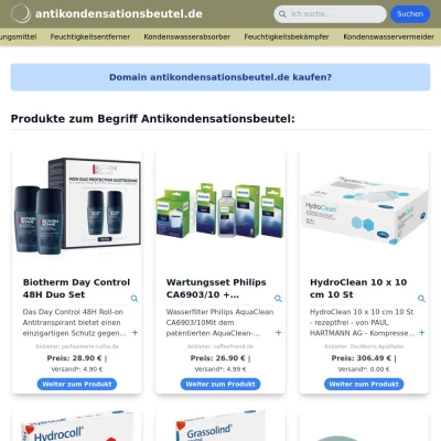 Screenshot antikondensationsbeutel.de