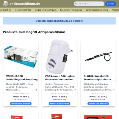 Screenshot antiparasitikum.de