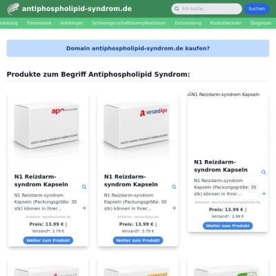 Screenshot antiphospholipid-syndrom.de