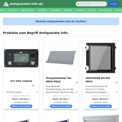 Screenshot antiquariate-info.de