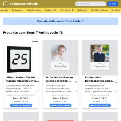 Screenshot antiquaschrift.de