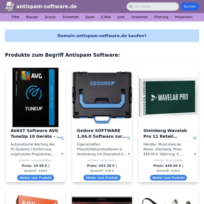 Screenshot antispam-software.de