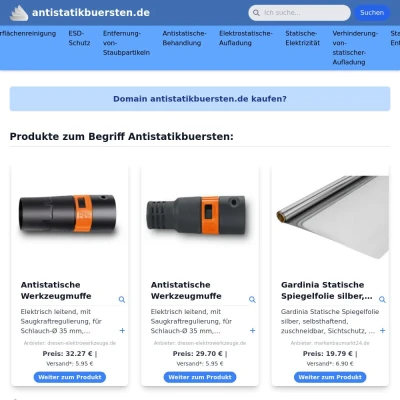 Screenshot antistatikbuersten.de