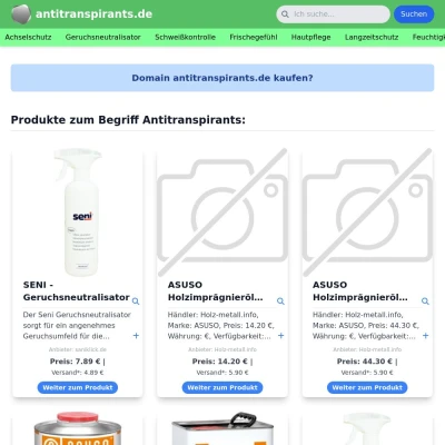 Screenshot antitranspirants.de