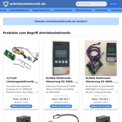 Screenshot antriebselektronik.de