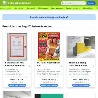 Screenshot antwortsender.de