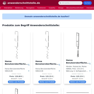 Screenshot anwenderschnittstelle.de